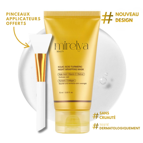 LumiGlow™ – Masque Facial Coréen au Curcuma et au Collagène