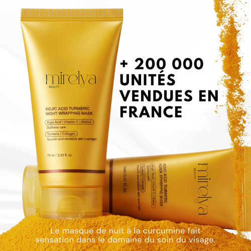 LumiGlow™ – Masque Facial Coréen au Curcuma et au Collagène