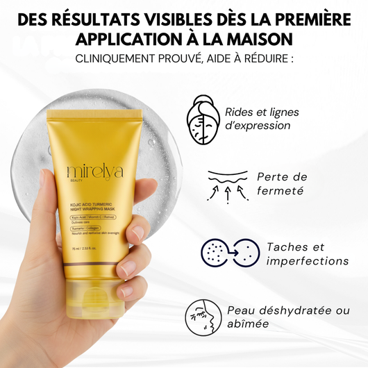 LumiGlow™ – Masque Facial Coréen au Curcuma et au Collagène