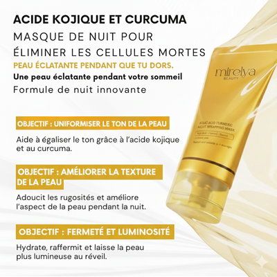 LumiGlow™ – Masque Facial Coréen au Curcuma et au Collagène
