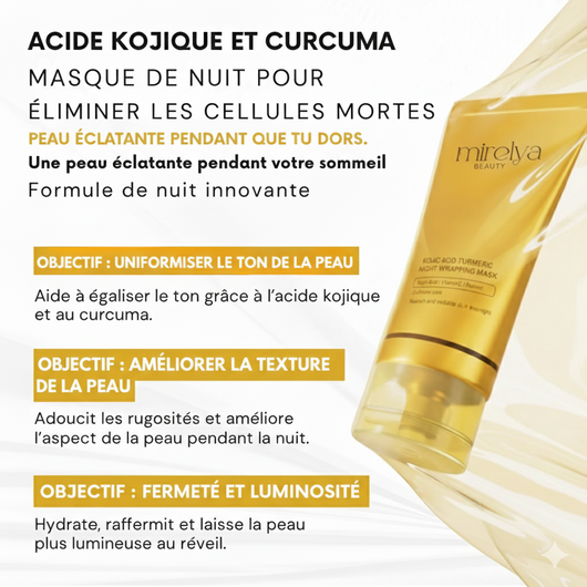 LumiGlow™ – Masque Facial Coréen au Curcuma et au Collagène